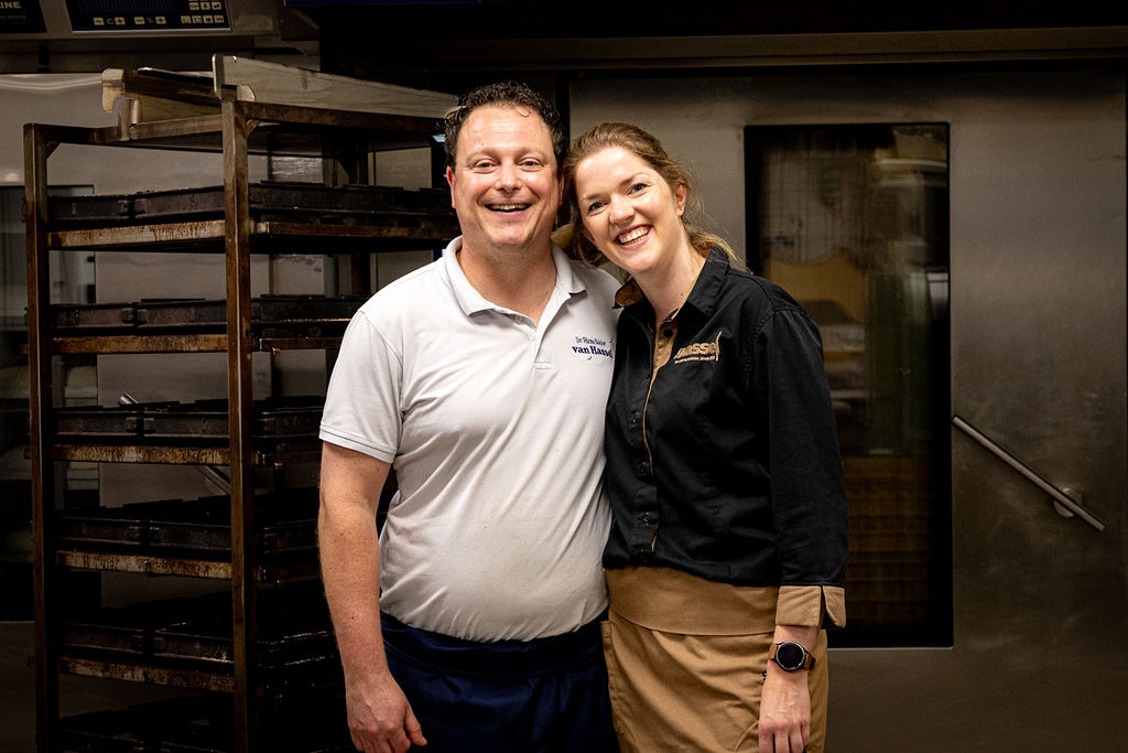 Lars en Sabine van Hassel samen in de bakkerij